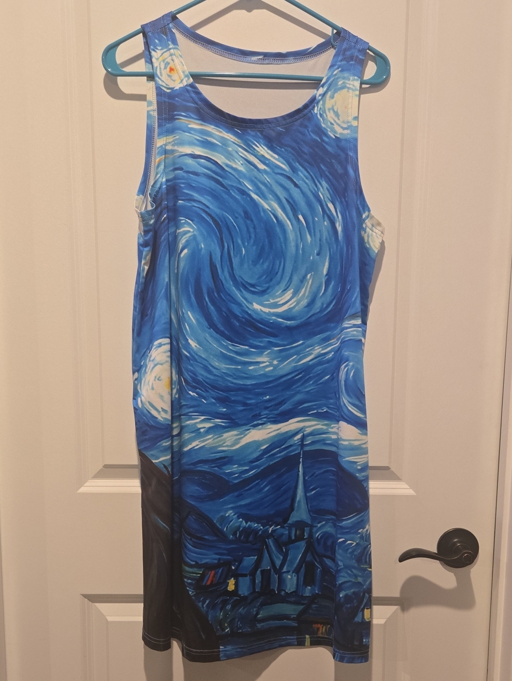 Blue Starry Swirl Midi Dress